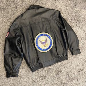 US NAVY Leather USA Jacket Size L United States Navy